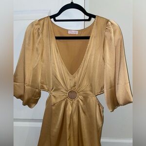 Pink Lily - Champagne cutout dress (Size M)